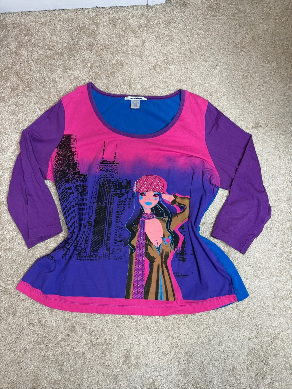 Y2K Vintage Fairy Core Vibrant 3/4 Sleeve Women’s Top